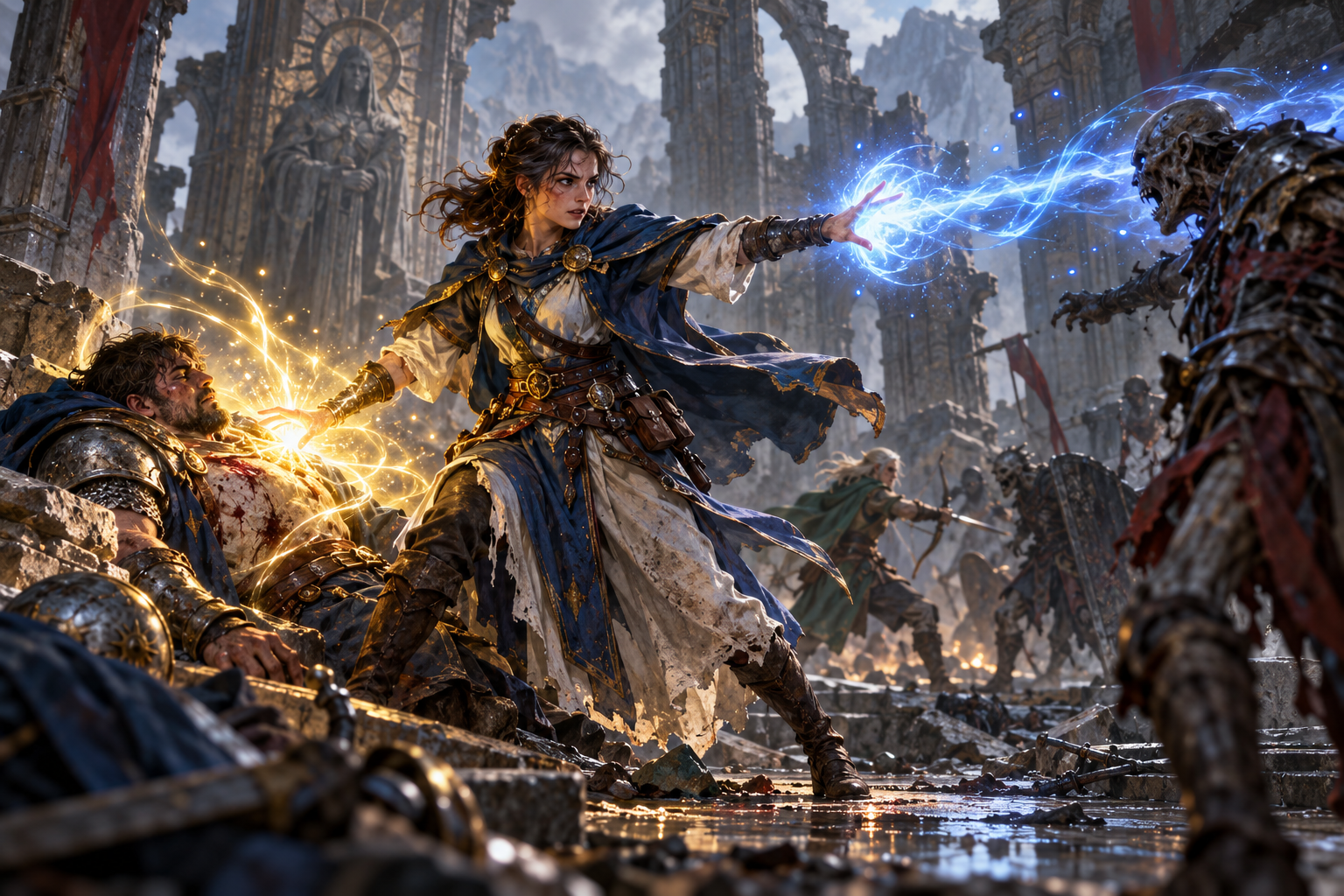 A battle mage casts a quick healing spell and an action cantrip in the same turn