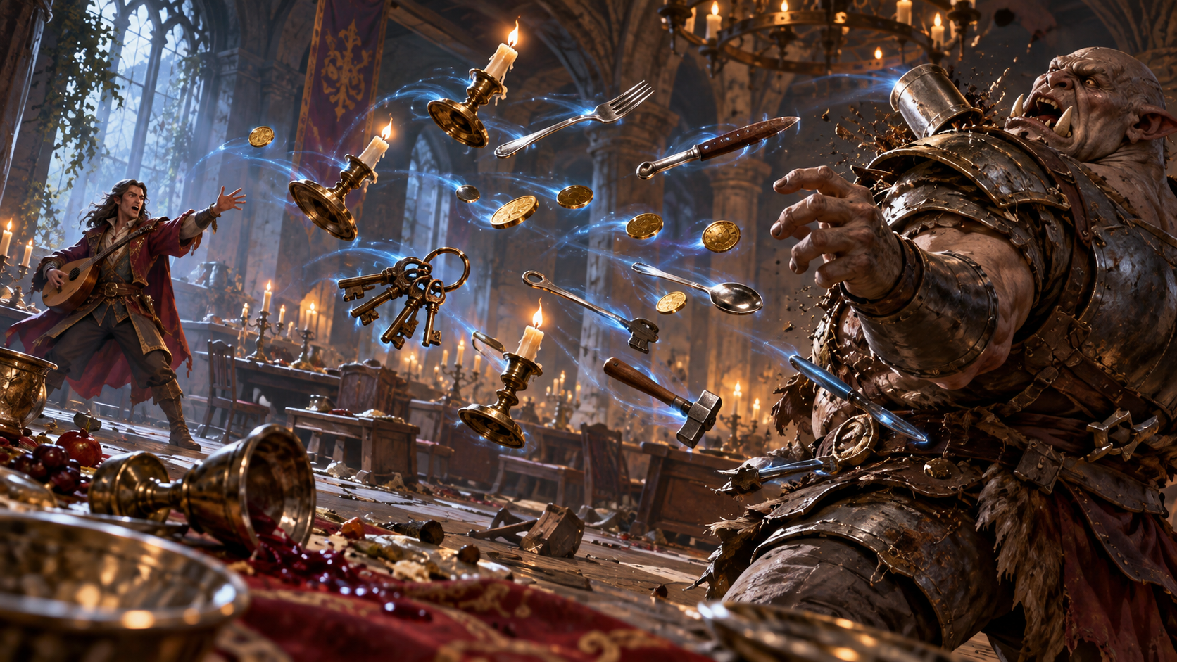 Tiny animated objects swarming an armored ogre