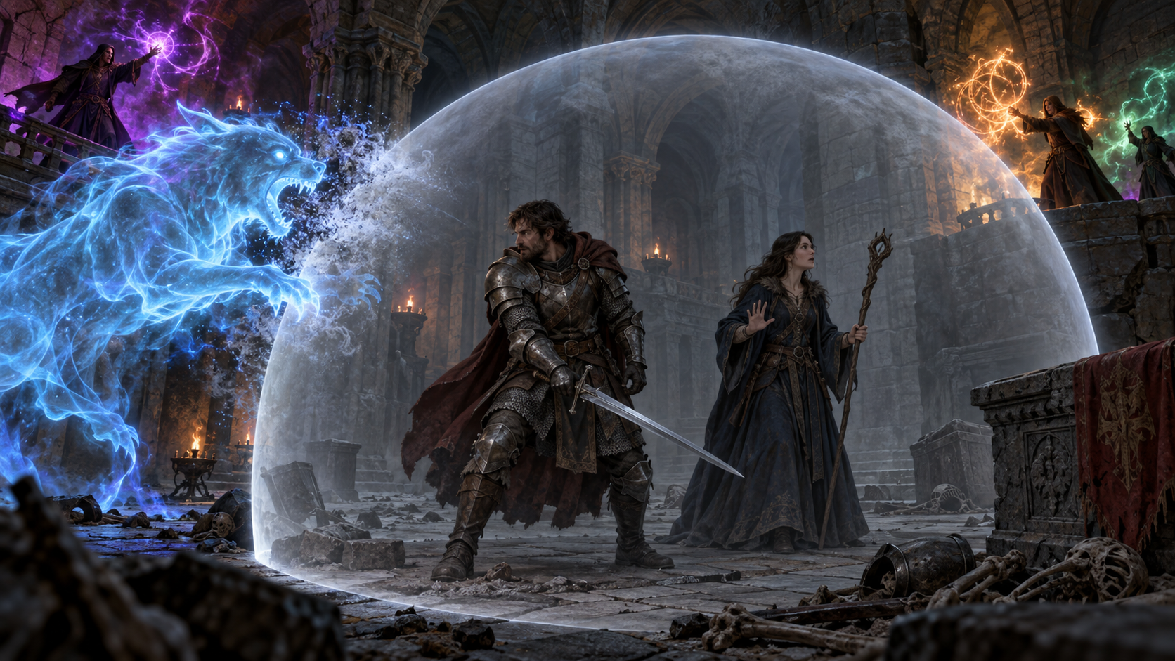An antimagic field suppressing a magic weapon and summoned creature