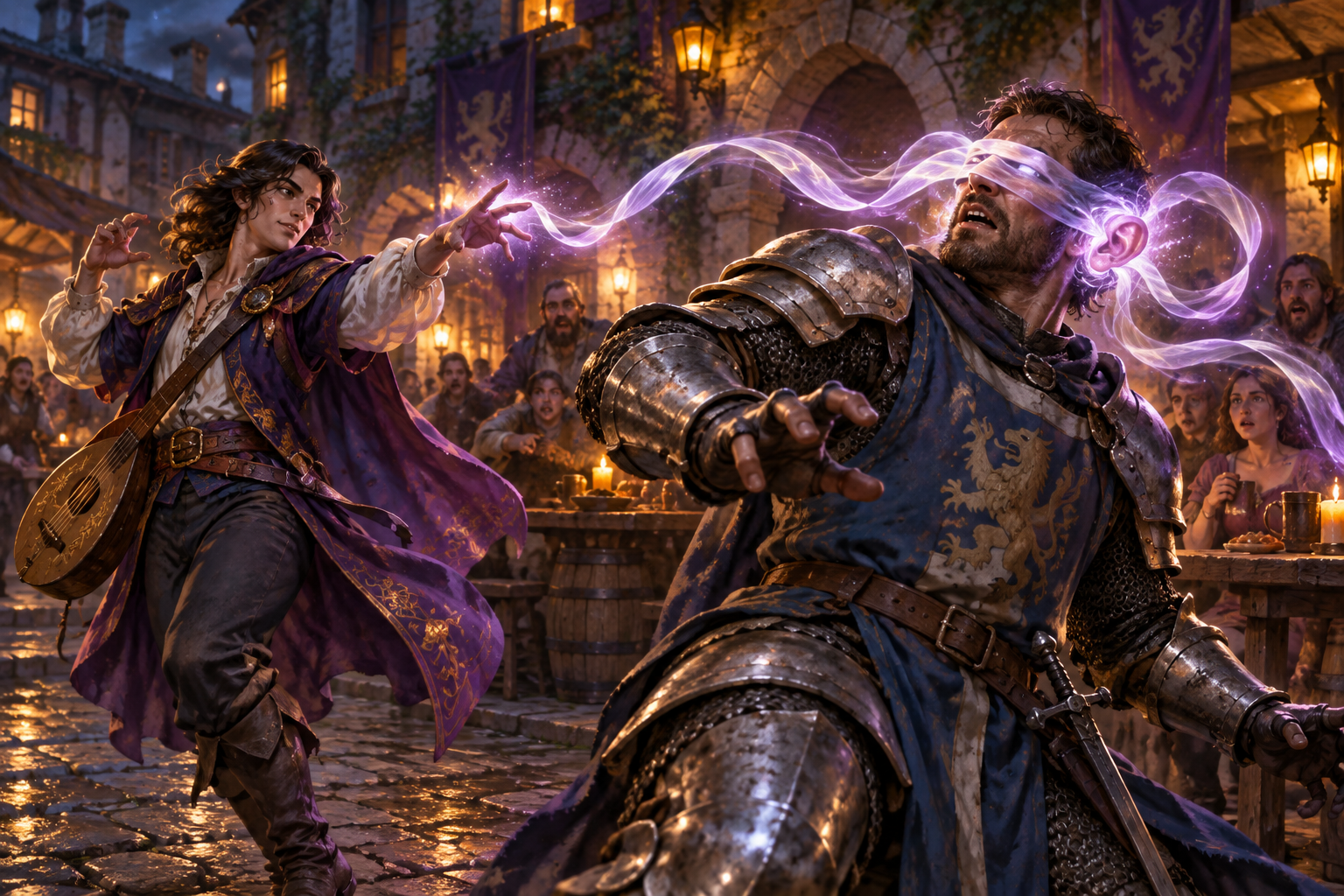 A bard curses one target with magical blindness or deafness