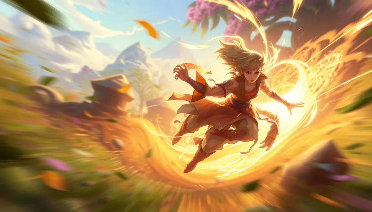 A fleeing mage maintaining concentration while enemies pursue
