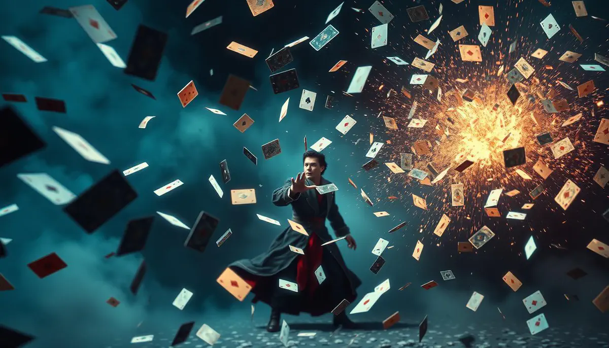 A spellcaster unleashing a Spray of Cards in D&D 5e