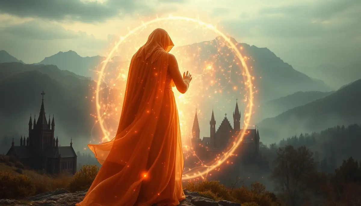 A cleric sharing an ally's injury through Warding Bond